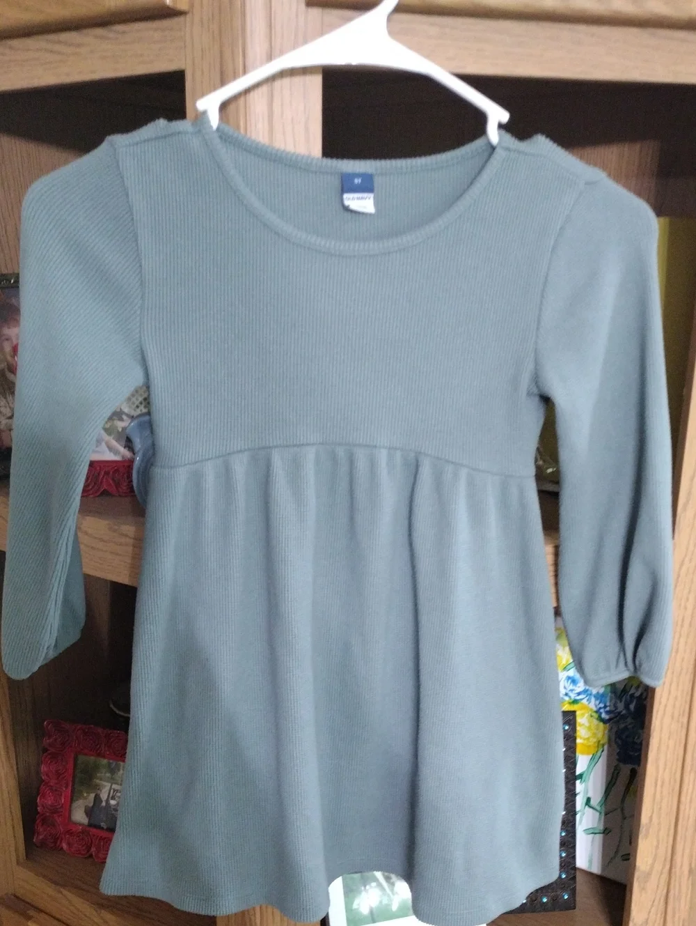 Old Navy Sage Green Long-Sleeve Knit Dress